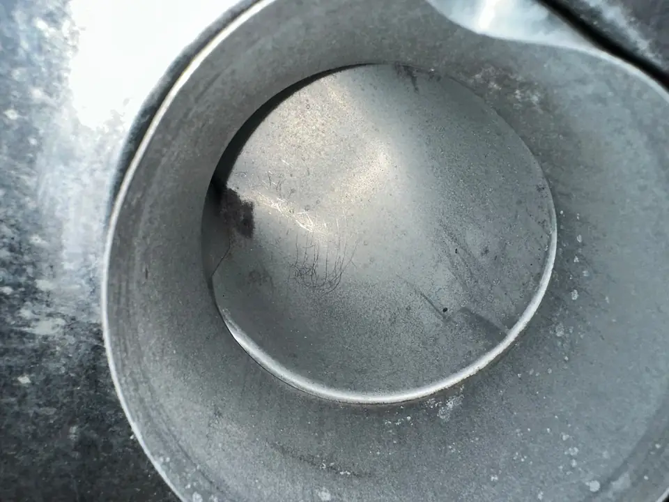 Clean metal dryer duct after cleaning