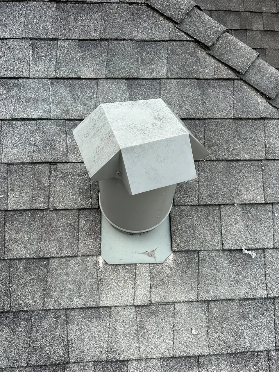 Roof dryer vent cap after cleaning