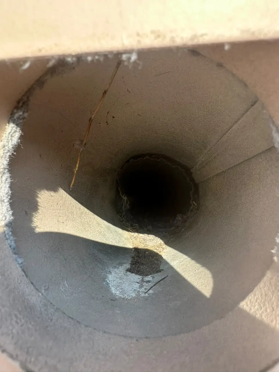 Clear dryer vent pipe after cleaning
